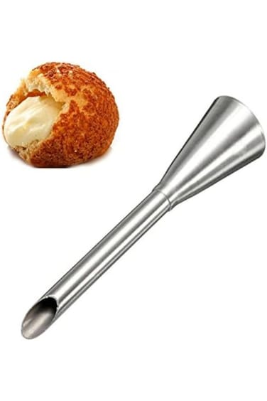 2Pcs Stainless Steel Icing Piping Nozzles, Cream Injector, Pastry Puff, Baking Tools for Cake Decor