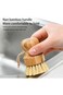 Bamboo Cleaning Brush for Utensils,Bottle Cleaning Brush Dishwashing Scrubber for Kitchen