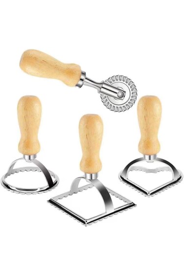 قالب كوكيز من سبائك الزنك من يلاجوي، 4 قطع، لكعكة ديم سوم، قالب كيك من جلد الزلابية، دائري ومربع ورأسي