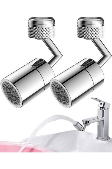 Azonee Universal Splash Filter Faucet, 2 Pack Kitchen 720 &deg; Rotating Water Faucet, Movable Sink Fau