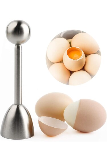 Stainless Steel Egg Shell Cutter, Soft Hard Boiled Egg Topper Separator Remover, Poached Egg Shell