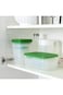 PRUTA Food container, transparent/green, Pack of 17