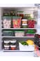 PRUTA Food container, transparent/green, Pack of 17