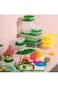 PRUTA Food container, transparent/green, Pack of 17