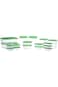 PRUTA Food container, transparent/green, Pack of 17
