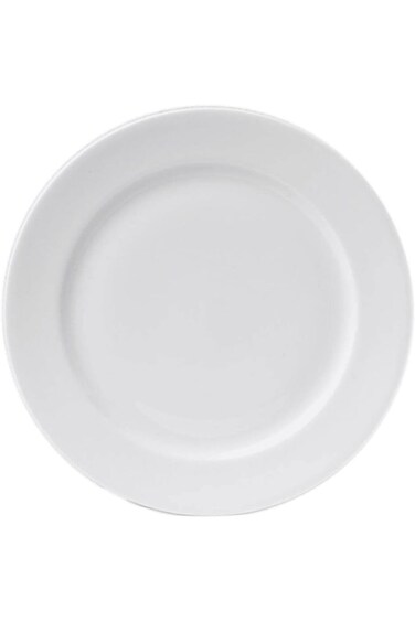 BARALEE PORCELIAN CERAMIC SIMPLE PLUS WHITE FLAT PLATE, 091001A, 16 CM (6 1/4"), PACK OF 6, Dinner