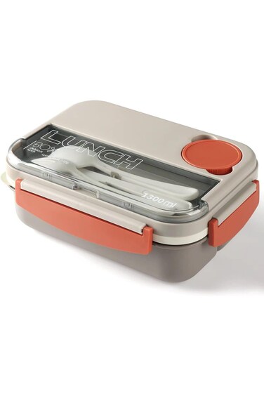 صناديق غداء بينتو بوكس، صندوق غداء بينتو قابل للتكديس للبالغين، حاوية غداء مانعة للتسرب مع مقصورة