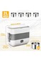 Owving Portable Self Cooking Electric Lunch Box, Mini Rice Cooker, 2 Layers 4 Stainless Steel Steam