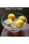 وعاء فاكهة زجاجي من Qiccijoo، سلة فاكهة لطاولة المطبخ، وعاء سلطة شفاف، قاعدة مزخرفة، فيونكة