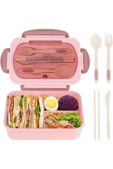 Bento Box for Adult, 1200 ML Lunch Containers, LeakProof Lunch Box with Utensils, BPA Free, 4 Compa
