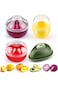 Silicone Fruit and Vegetable Shaped Savers, Storage Containers for Fridge, Lemon Tomato,Onion Keepe