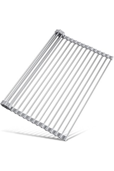 ECVV Roll-Up Dish Drying Rack, Foldable Trivet, Dish Drainer &amp; Over Sink Dish Rack Cover, BPA Free,