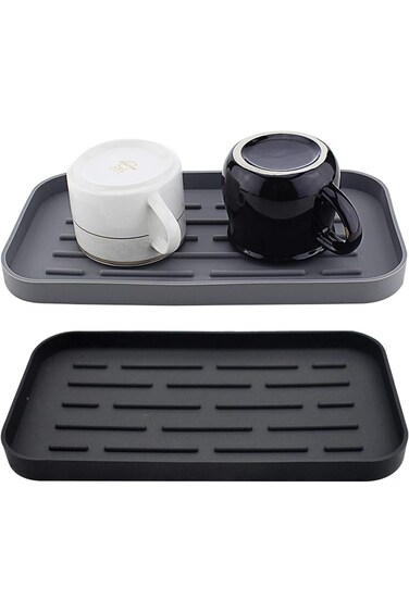 TERRIFI Silicone Dish Drying Mat,2 Pack Silicone Drying Mat Multifunctional Heat Resistant Easy Cle