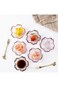 Yalucky Pink Cherry Blossom Small Glass Bowl Dipping Bowls Mini Crystal Tea Bag Holder Soy Sauce Sn