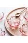 Yalucky Pink Cherry Blossom Small Glass Bowl Dipping Bowls Mini Crystal Tea Bag Holder Soy Sauce Sn