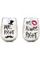 Couple Wine Glasses Set MR RIGHT and MRS ALWAYS RIGHT Crystal Stemless Wine Glass Gifts for Valenti