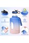 Large Water Bottle 3.78L /1Gallon BPA Free Leakproof, Water Jug with Straw &amp; Handel &amp; Time Marker,