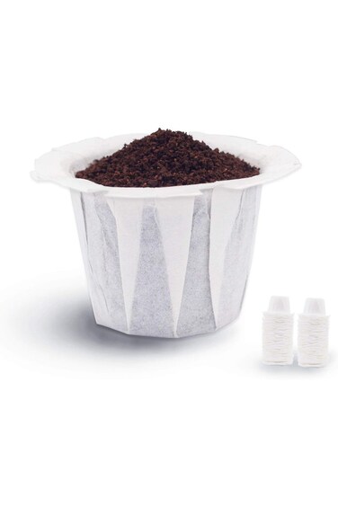 100 Count Disposable Coffee Paper Filters, Coffee Filter Paper for Keurig Brewers Single Serve 1.0