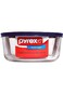 Pyrex Simply Store 7-Cup Round Glass Food Storage Dish,Blue