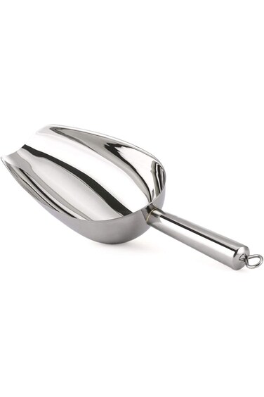 مغرفة ثلج من الفولاذ المقاوم للصدأ من SWIUKPHE، مغرفة طعام معدنية صغيرة للحلوى للمطبخ وحفلات الزفاف - 6 أونصة