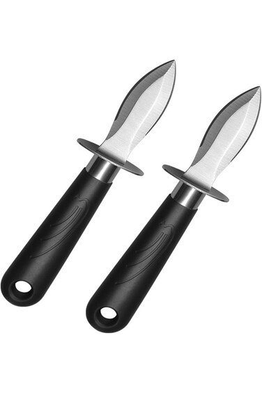 HRASY 2 Piece Oyster Peeling Knife Oyster Knife Shucker Set Shellfish Seafood Opener Kit Tools - C
