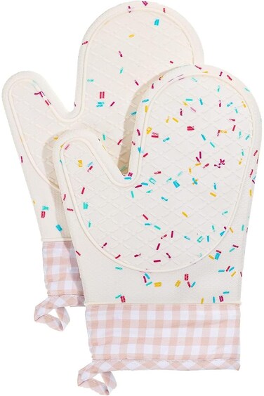 قفازات فرن سيليكون من تازويق، قطعتان، قفازات فرن للمطبخ، قفازات فرن مقاومة للماء، قابلة للغسل في المطبخ