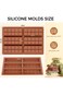 Chocolate Molds, 2Pcs Rectangle Chocolate Bar Sweet Silicone Bakeware Wax Melt Molds, BPA-Free Sili