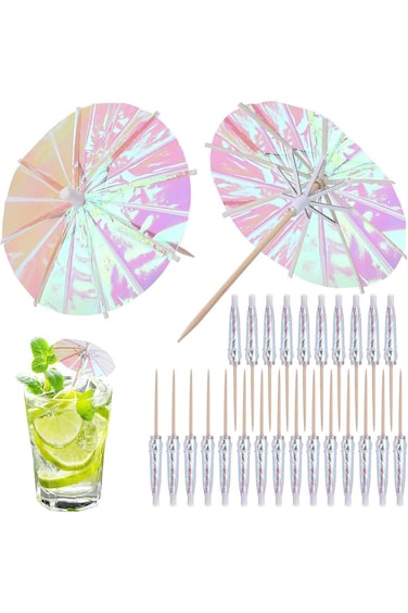 Azonee 50 Pieces Cocktail Umbrellas 3.1Inch Paper Cocktail Picks Drink Umbrellas Parasol for Drinks