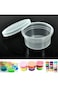 Azonee Slime Storage Containers 24 Pack, Leakproof Clear Plastic Foam Ball Storage Cups Storage Jar