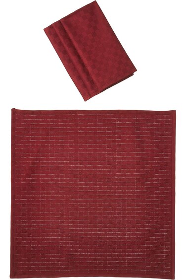 Hotel Linen Klub Princess 100% Cotton Dobby Jacquard Table Cloth Napkins- 50x50cm - Maroon 4pc set