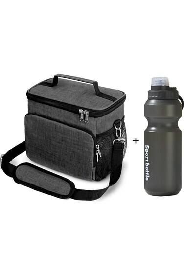 Lunch Bag with Sport water bottle, Tote Bag, Leakproof Insulated Large Cooler Box for Adult,Men,Wom