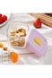 ELECDON Mini Square Glass Food Storage Containers, 2 Pack Clear Glass Jars with Lids and Measuremen