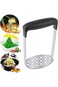 Freewalk Potato Masher,Smooth Potato Masher Stainless Steel Baby Food Fruit Vegetable Masher with B