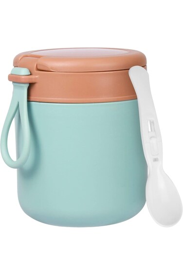 Winsilt Insulated Food Container, 15.2 Oz Stainless Steel Insulation Box with Folding Spoon, Vacuum