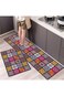 Kitchen Rugs 2 Piece Set, Anti-Fatigue Waterproof Non-Slip Colorful Kitchen Mat and Absorbent Runne