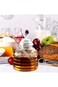 SYOSI Honey Pot with Dipper Extra Honey Dipper Stick Glass Honey Jar and Dipper Set Honey Jars with