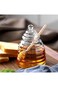 SYOSI Honey Pot with Dipper Extra Honey Dipper Stick Glass Honey Jar and Dipper Set Honey Jars with