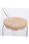 YARNOW 2 Sets Glass Can with Lids and Glass Straws, Can Shaped Drinking Glasses with Lids and Straw
