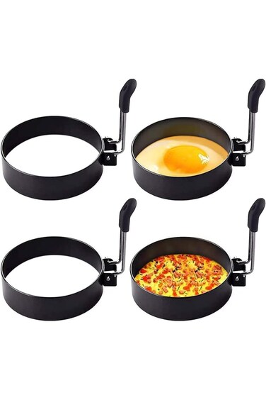 Egg Rings, Omelette Ring for Griddle, Stainless Steel 3 Inch Griddle Omelet Rings, Non-Stick Pancak