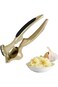 Biki Garlic Press for Kitchen, Stainless Steel Peeler Garlic Crusher (Gold)