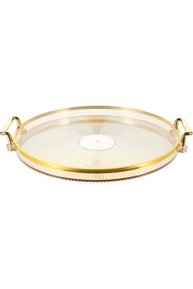 صينية بلاستيكية من Oasisgalore، صينية مزخرفة، صينية عطور، صينية تقديم فاخرة، طبق فاكهة مزخرف