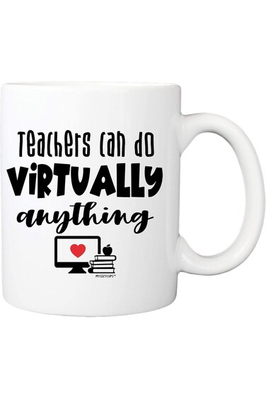 كوب MyCozyCups Teachers Can Do Virtually Anything - كوب قهوة سعة 11 أونصة للعودة إلى المدرسة، الابتدائية،