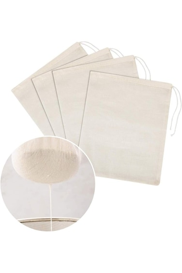 Pintage 4 Pack Reusable Straining Bag for Nut Milk Juicing Wine Making Brewing Almond Milk, Nylon F