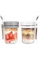 Tazweeq Overnight Oats Containers Set of 2, Overnight Oats Jars with Lid and Spoon, 350ML Large Cap