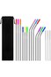 SLGOL 12-Pack Reusable Stainless Steel Metal Straws with Silicone Tips, Long Drinking Straws for Rt