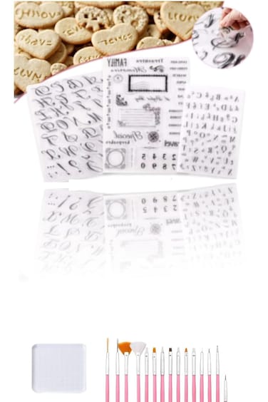 Sweet seven 19Pcs Alphabet Cake Stamp Tool Set - DIY Cookie Cutter Fondant Moulds for Handmade Engl