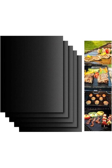 VicJoye 5PCS BBQ Grill Mat,Non Stick Reusable Grill Sheets and Baking Mesh for Outdoor Indoor BBQ W