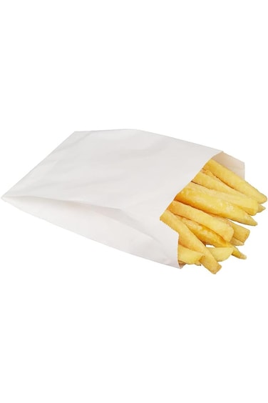 أكياس ورقية للوجبات الخفيفة من Restaurantware Bag Tek مقاس 4.3 بوصة × 1.5 بوصة × 6.3 بوصة، 100 كيس بطاطس مقلية للاستخدام مرة واحدة - G
