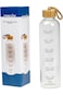Cuisine Art Ross Motivation Borosilicate Glass Bottle 1000ml Glass Water Bottle with Time Marker, L