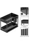 Under Sliding Cabinet Basket Organizer, 2 Tier Under Sink Organizers with 1 Hanging Cup &amp; 4 hooks,